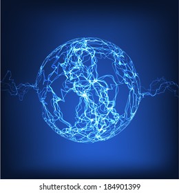 Lightning ball vector background. Eps10