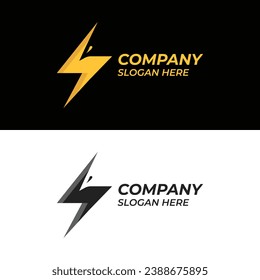 Lightning and bird's eye logo. Suitable for companies operating in the electric power sector