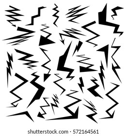 Lightning black icons on white background