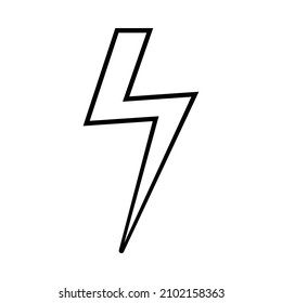 lightning black outline icon. simple for mobile application needs. electricity agency. electrical company website. lightning warning symbol