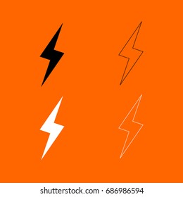 Lightning Black White Set Icon Stock Vector (royalty Free) 686986594 