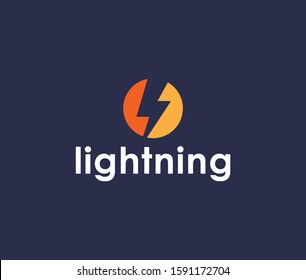 Lightning blaze electricity Logo Icon Premium Minimal emblem design template