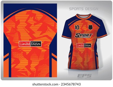 diseño de patrones de color naranja azul claro, ilustración, fondo textil para camisetas deportivas, camiseta de fútbol camiseta burla para el club de fútbol. vista frontal coherente