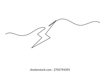 Blitz Bolzen abstrakte kontinuierliche einzeilige Kunstwerk in modernen minimalistischen Umriss Vektorgrafik