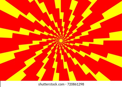 Lightning Bolt - Abstract Geometric Vector Pattern - Red And Yellow, Thunder Abstract Background ,