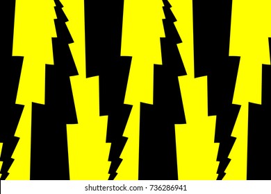 Lightning bolt - abstract geometric vector pattern - black and yellow, Thunder abstract background ,