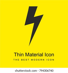 Lightning bolt black shape bright yellow material minimal icon or logo design