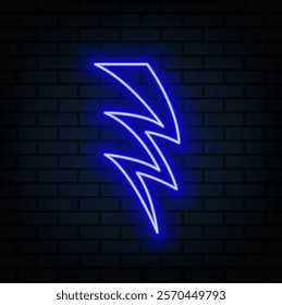 Lightning Bolt Blue Neon Light.