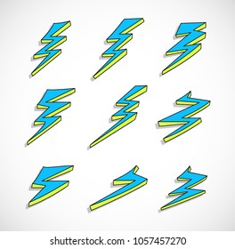 lightning bolt cartoon stck vector illustration