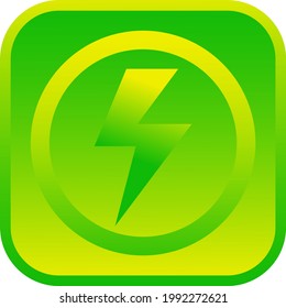Lightning bolt in a circle. Electric power symbol. Energy concept. Isolated web icon. Logo design. Flat vector illustration.