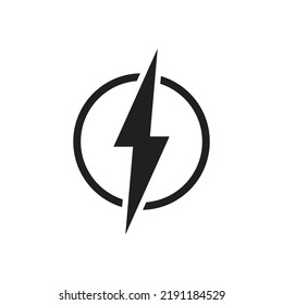 Lightning bolt in circle icon design isolated on white background. vector illustration