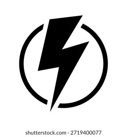 Blitzschlag im Kreissymbol, Energiesymbol. Symbol für elektrische Energie.