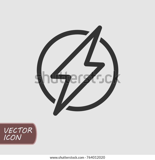 Lightning Bolt Circle Icon Vector Stock Vector Royalty Free