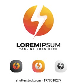 lightning bolt in a circle modern logo