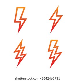 Lightning Bolt Circles Set Gradient