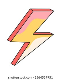 Lightning bolt coloful groovy element