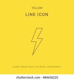 Lightning Bolt Cute yellow thin line icon / logo Design