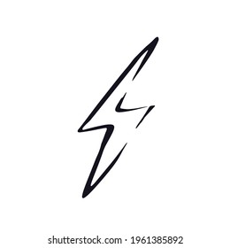 Lightning bolt doodle logo icon sign Studio club brand emblem Hand drawn ink sketch Cartoon watercolor liquid design style Fashion print for clothes greeting invitation card flyer banner poster cover