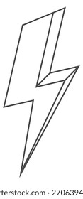 A lightning bolt is drawn in black