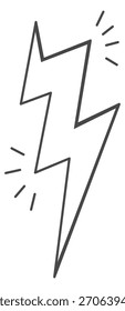 A lightning bolt is drawn in black with a white background