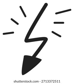 The lightning bolt is drawn with a thick, jagged line