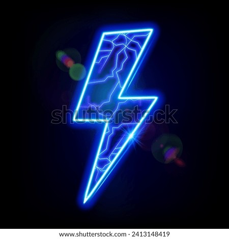 Lightning bolt with electric effect. Electric power. Fast charging. Flash bolt vector background.

