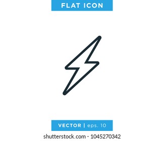 Lightning Bolt Electric Flash Icon Vector Logo Template