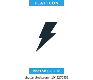 Lightning Bolt Electric Flash Icon Vectro Logo Template
