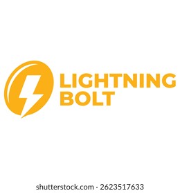 lightning bolt electric flat minimalist logo design
