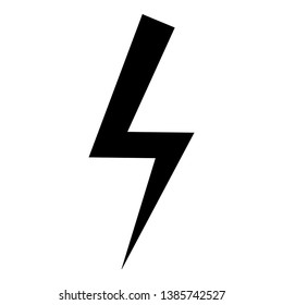 Lightning bolt Electric power Flash thunderbolt icon black color vector illustration flat style simple image