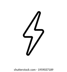 Lightning bolt, electric power, simple icon. Black icon on white background