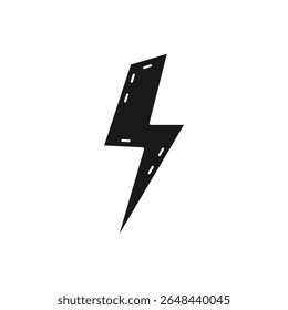 Lightning Bolt Electric Power Thunder Solic black Icon