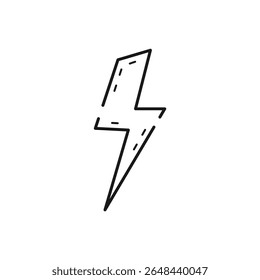 Lightning Bolt Electric Power Thunder Line Icon