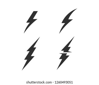 Lightning bolt, electricity power vector set