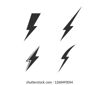 Lightning bolt, electricity power vector set