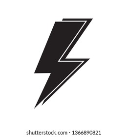 Lightning bolt, electricity power vector icon