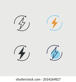lightning bolt electricity vector icon power