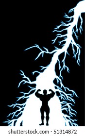 LIghtning bolt empowering man.  Man can be removed and anything can be used.