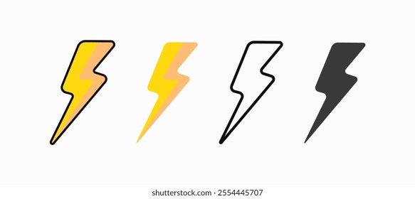 Lightning Bolt Energy Icon: Flash, Thunder, and Shock - Perfect for Weather, Electrical, and Power Designs
