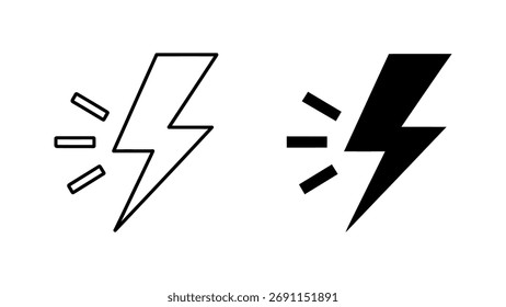 Blitz Bolzen Energie Symbol Set Strom
