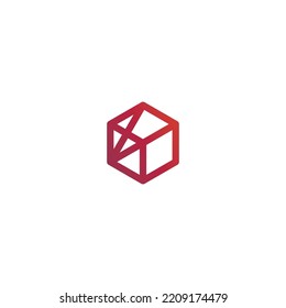 Lightning bolt fast quick flash and box hexagon digital or blockchain. For moving company trading cryptocurrency delivery services etc.