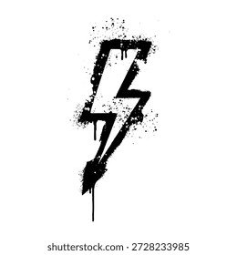 Blitz Blitz Symbol in schwarz Spray Farbe Graffiti Schablone Stil