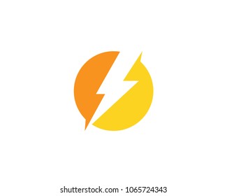 Lightning Bolt, Flash, Thunder In Circle Icon Vector Logo Template