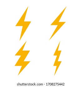lightning bolt flash thunder icon electric isolated vector
