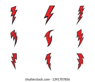 Lightning bolt flash thunderbolt icons vectors