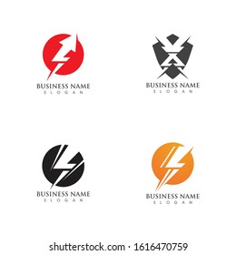 Lightning bolt flash thunderbolt icons vectors