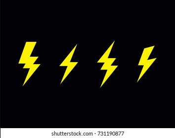 lightning bolt flash vector  icon set sign