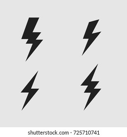 Lightning  bolt flat icons set flat design