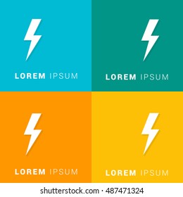 Lightning Bolt Four Color Material Designed Icon / Logo