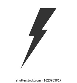 Lightning bolt graphic icon. Flash of lightning sign isolated on white background. Vector illustration